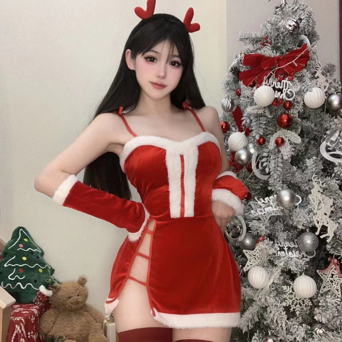 Sweet Surrender - Spliced Color-Block Sassy Christmas Set