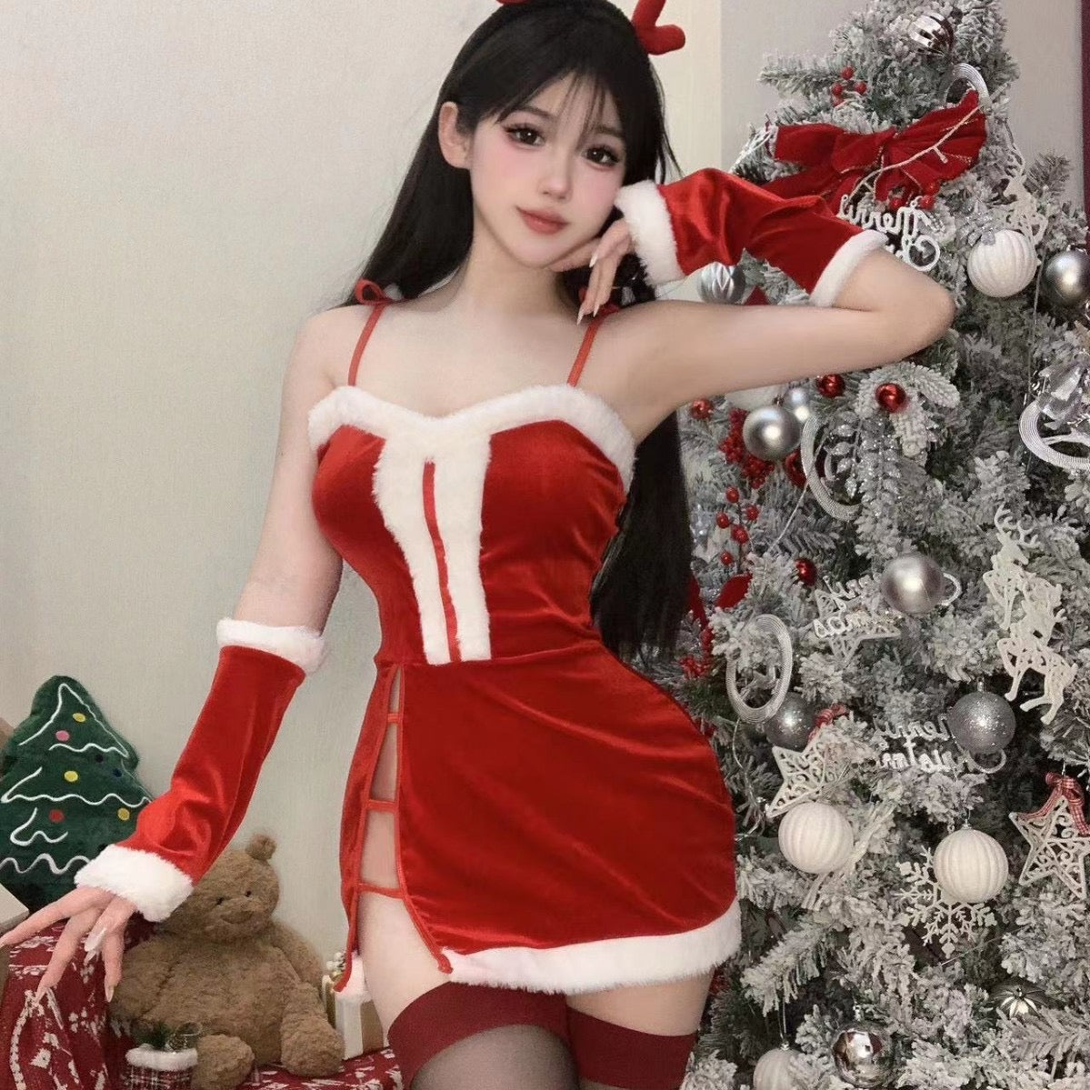 Sweet Surrender - Spliced Color-Block Sassy Christmas Set