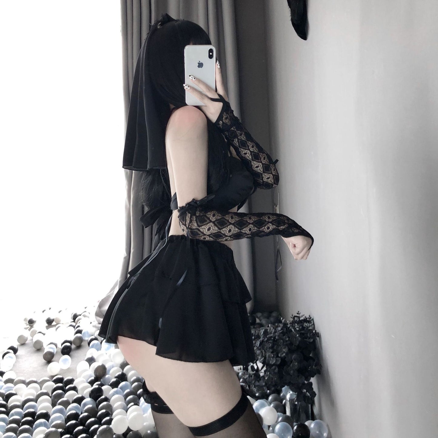 性感尤物 - 奶油丝纯欲新娘套装(黑化版)