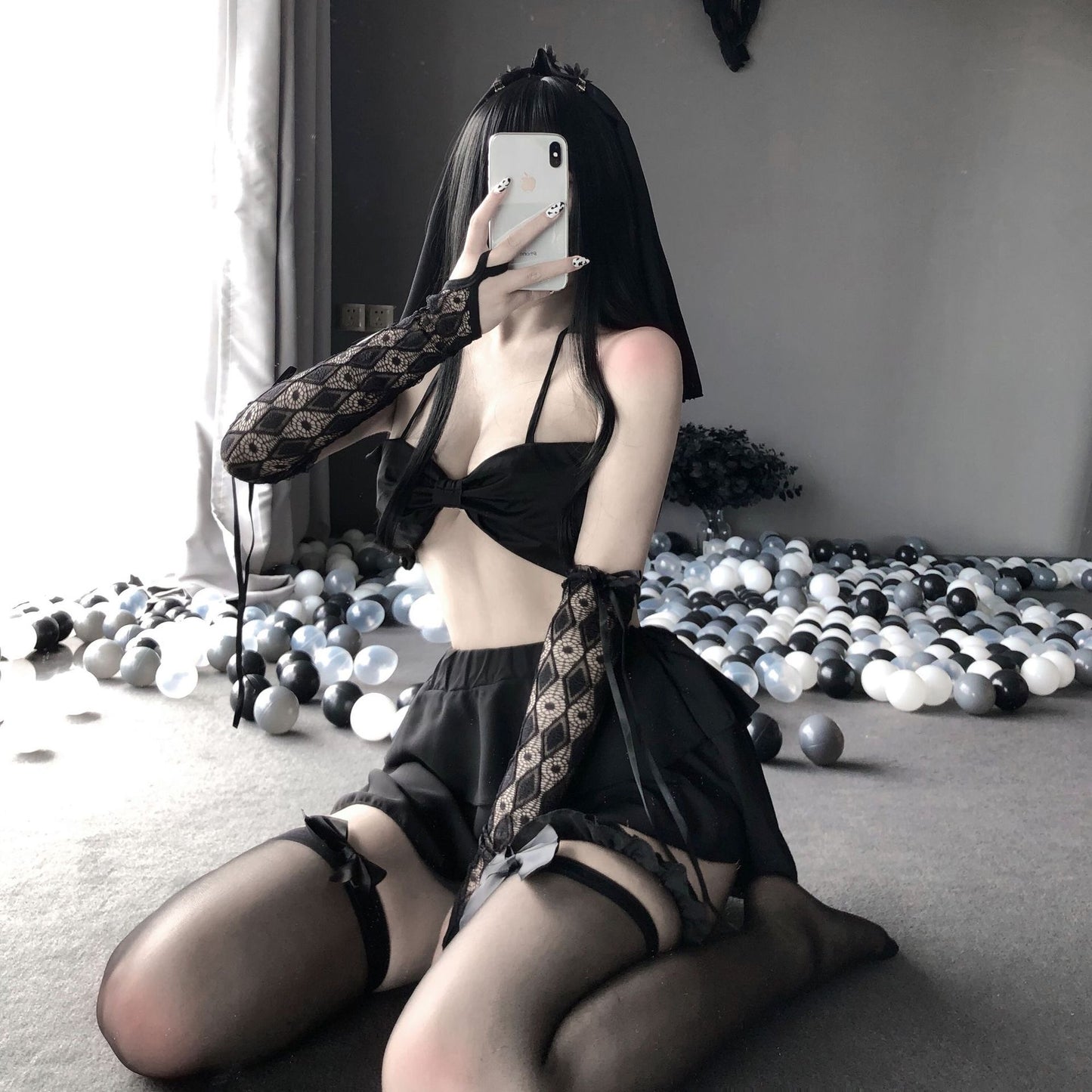 性感尤物 - 奶油丝纯欲新娘套装(黑化版)