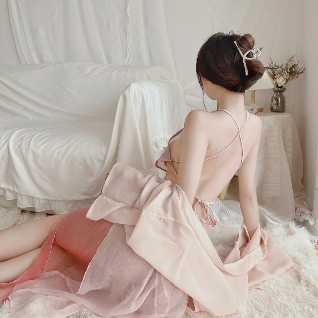 万种风情 - 性感国风精品刺绣套装 (莲瓣粉)