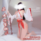万种风情 - 日系巫女印花和服蝴蝶结套装